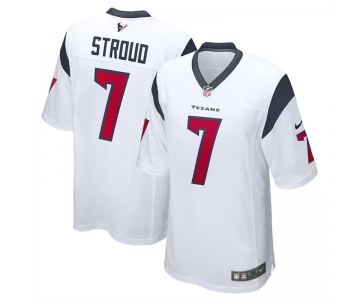 Mens Womens Youth Kids Houston Texans #7 CJ Stroud White 2023 Draft Stitched Game Football Jersey