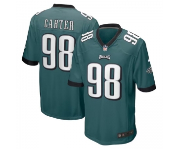 Mens Womens Youth Kids Philadelphia Eagles #98 Jalen Carter Midnight Green 2023 Draft Stitched Game Football Jersey