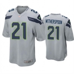 Mens Womens Youth Kids Seattle Seahawks #21 Devon Witherspoon Gray 2023 Draft Stitched Game Football Jersey